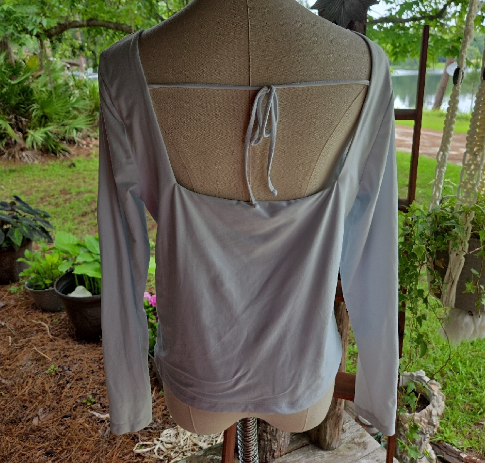 Wild Fable Stretchy Mint Green Open Back Crop Top - Picture 5 of 10